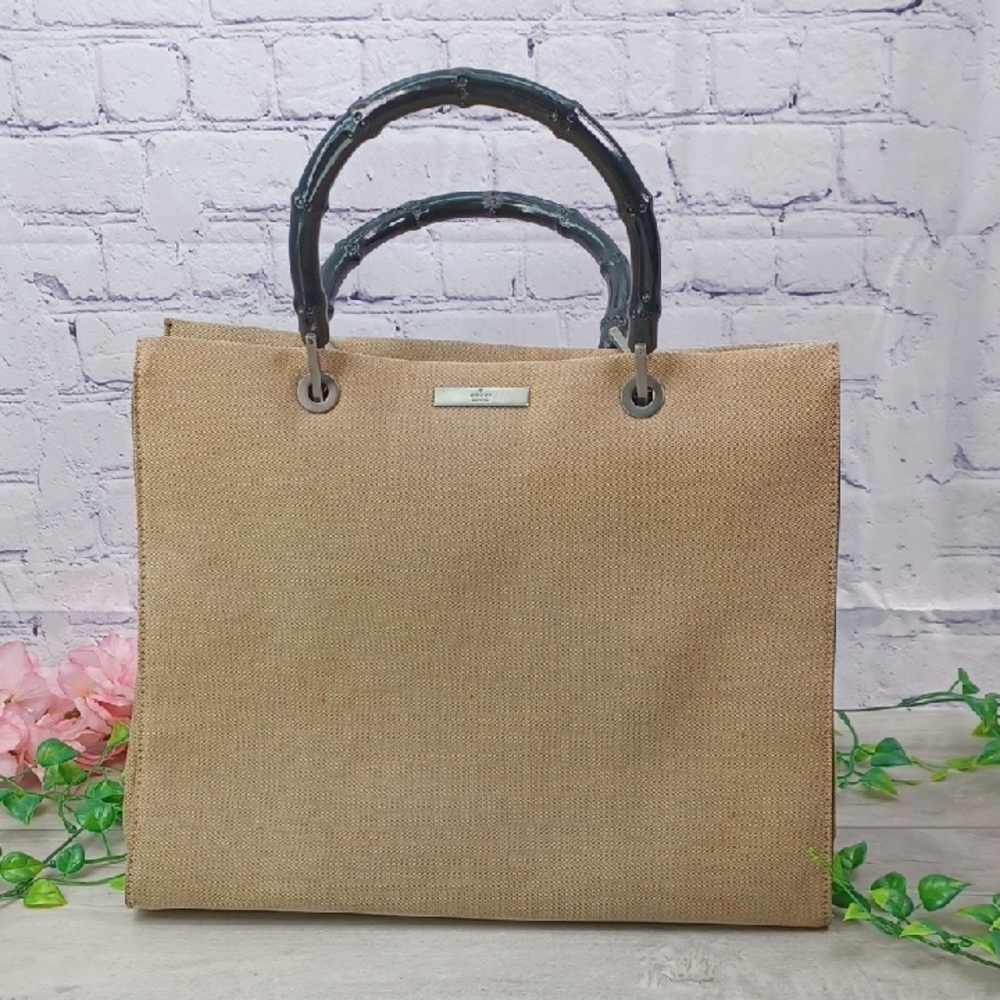 Gucci Vintage Rehab Tote Black Bamboo Handles